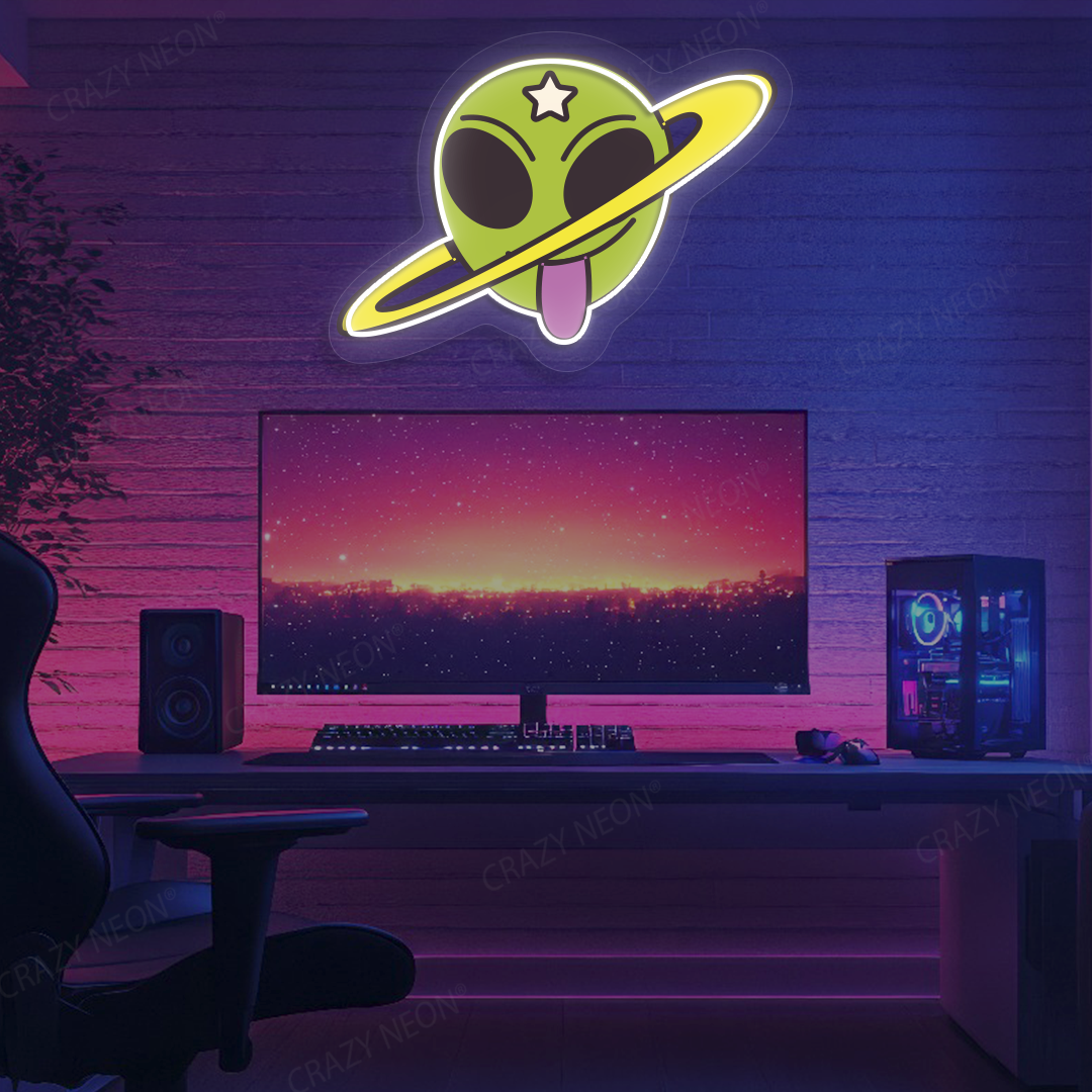 Outta This World Alien Neon Artwork | Warmwhite