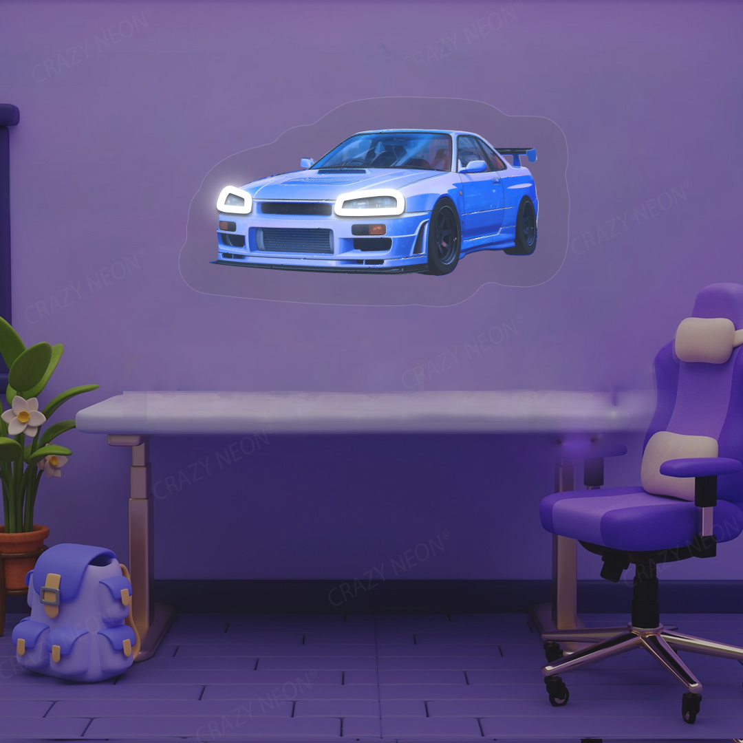 Skyline GT-R Neon Artwork | White
