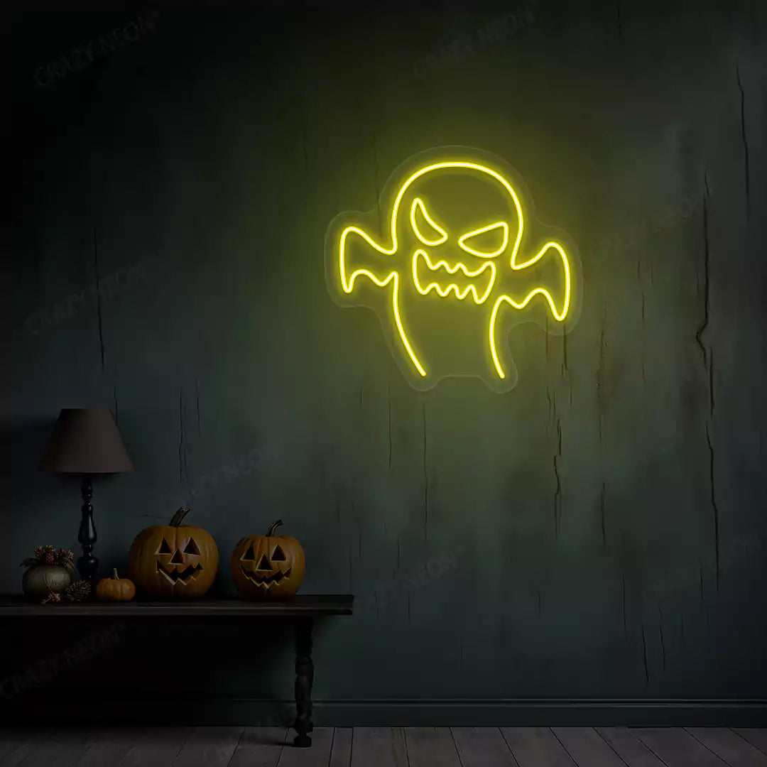 Evil Ghost Neon Sign | Yellow