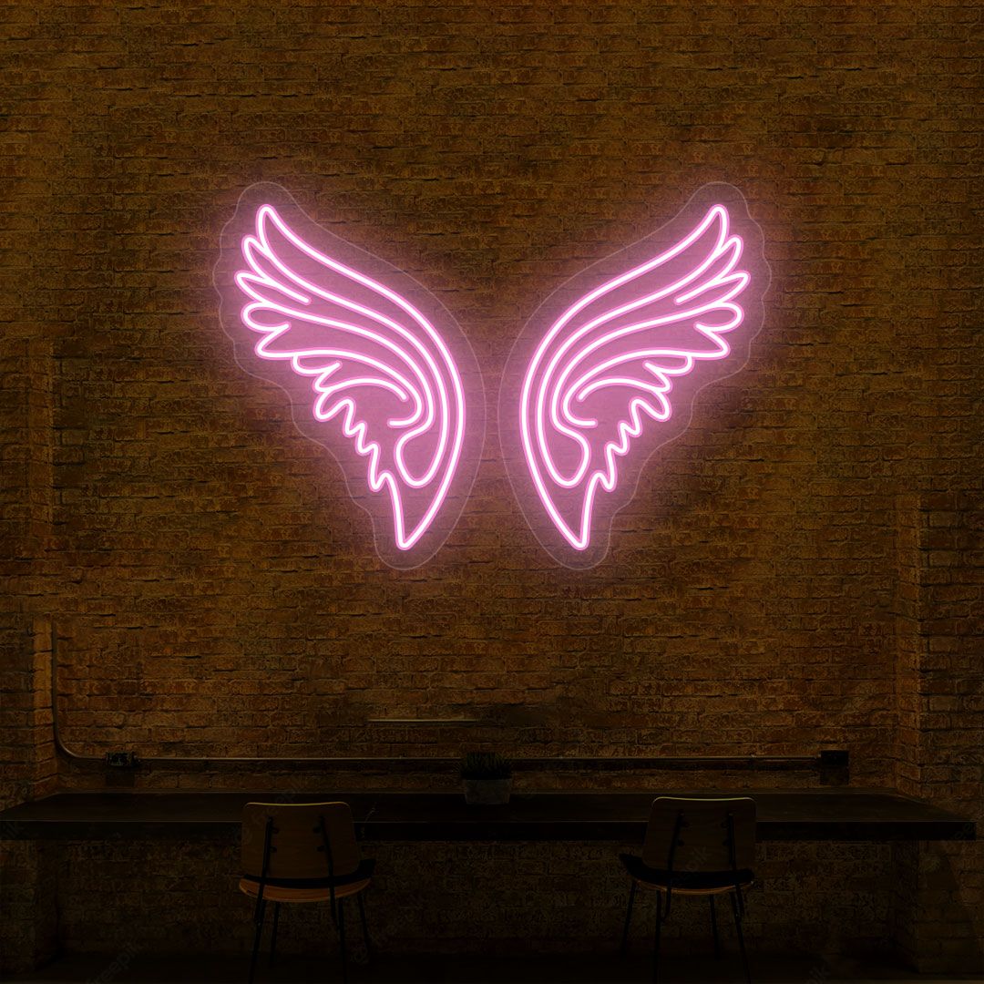Angel Wings Neon Sign | Pink