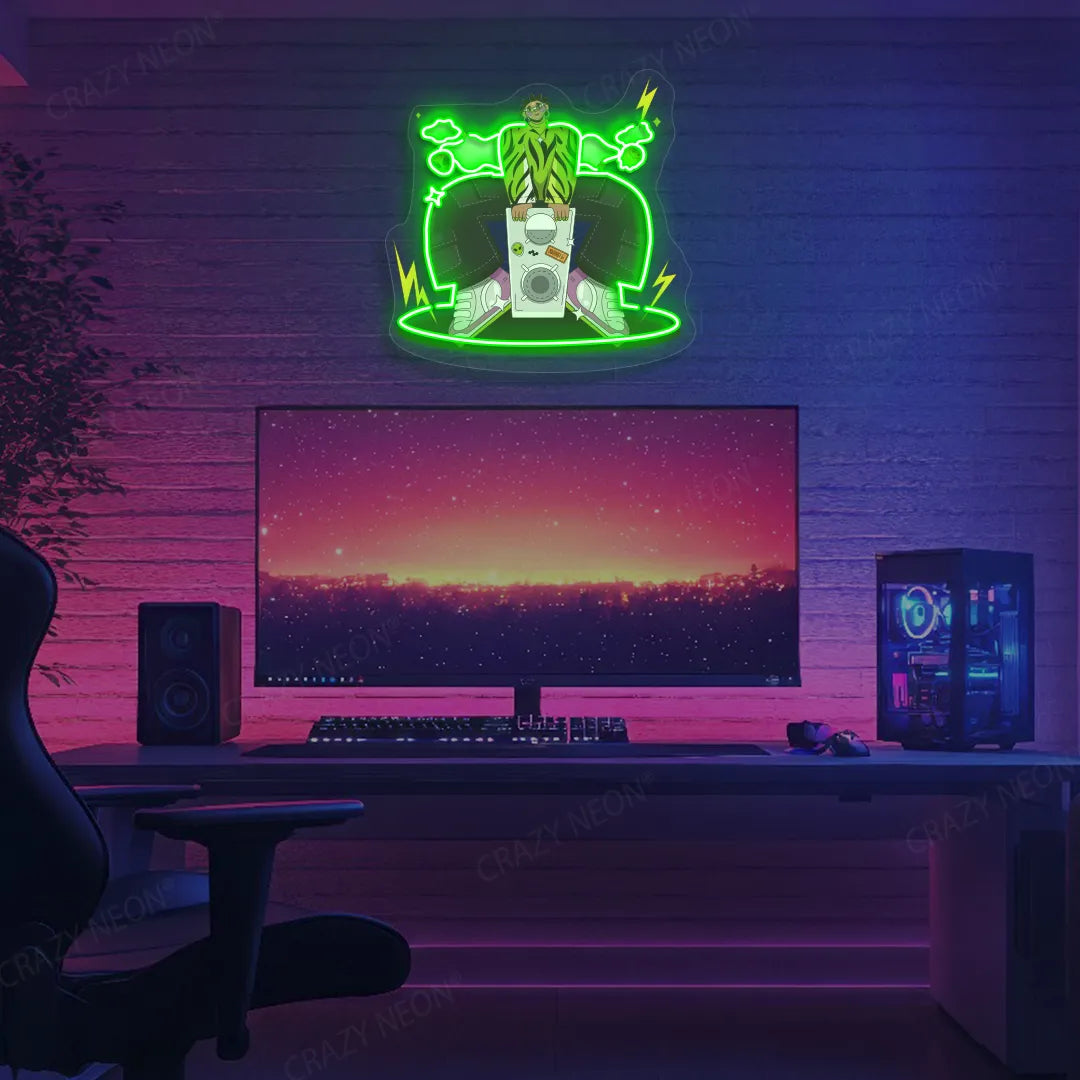 Boombox Vibe Neon Artwork | Green