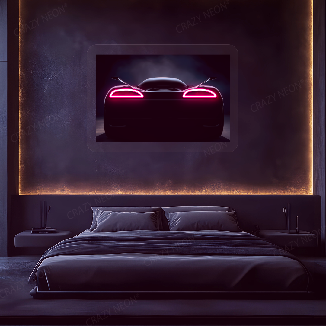 Backlight Glow Hypercar Neon Artwork | Red
