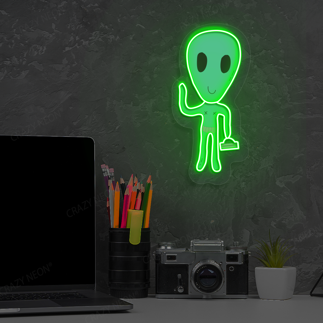 Alien Buddy Neon Artwork | Green