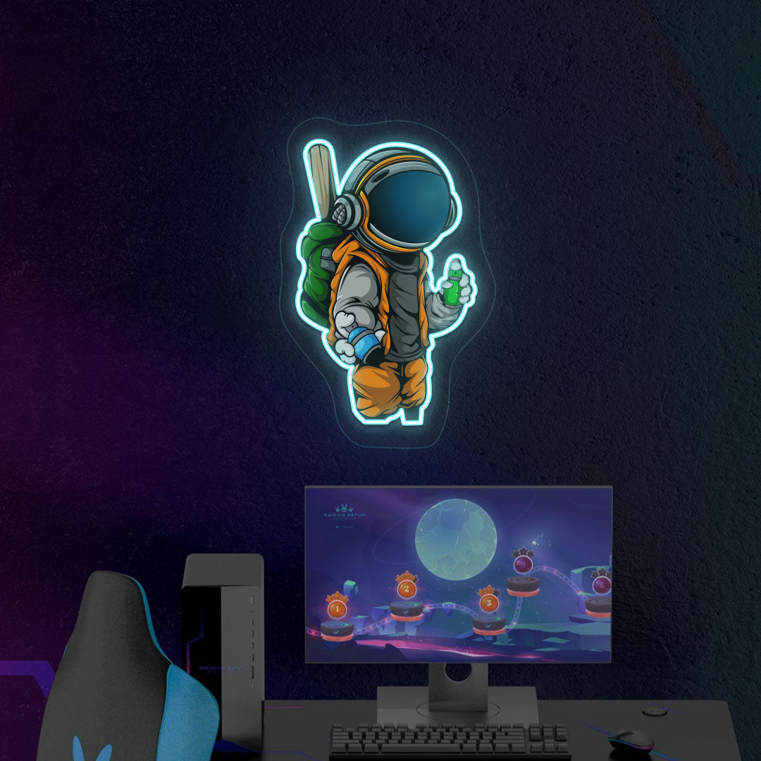 Cool Astronaut Neon Artwork | Iceblue