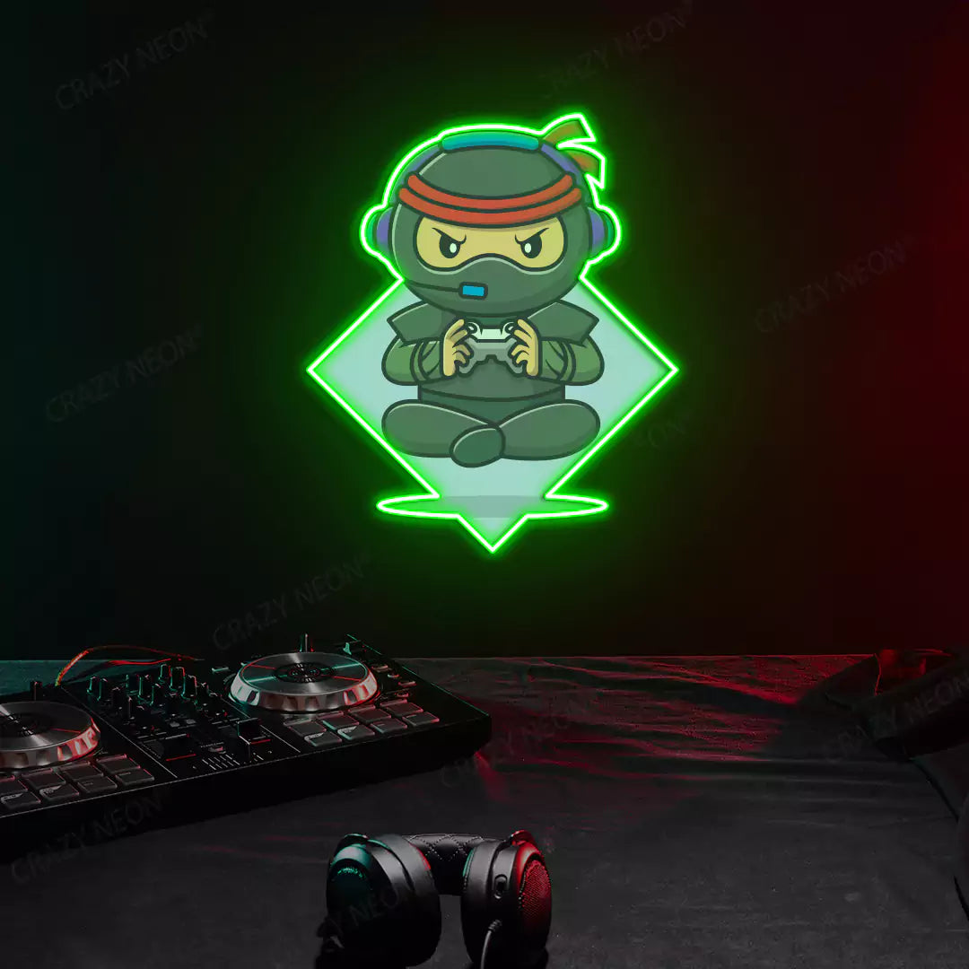 Ninja Gamer Neon Artwork