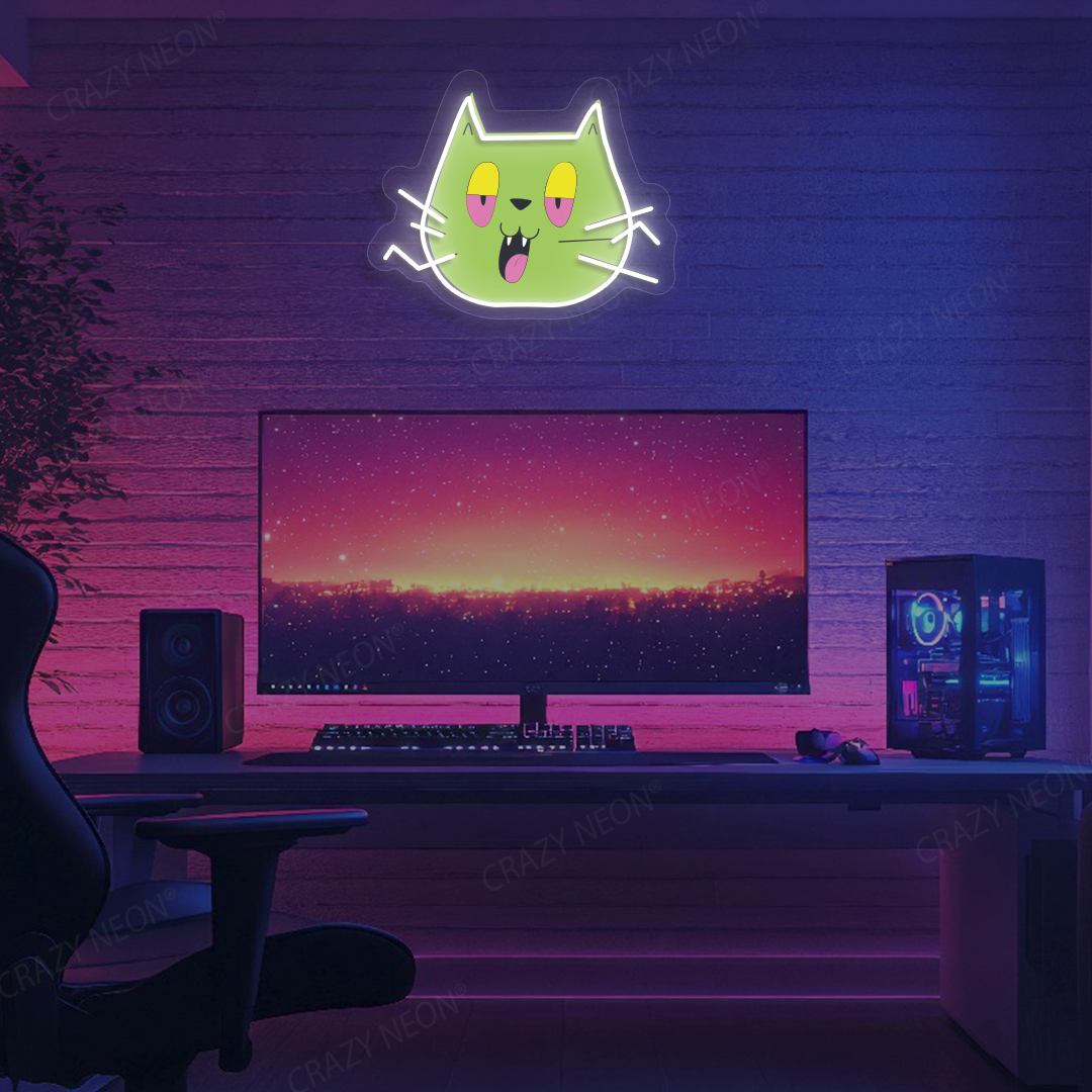 Blunt Cat Neon Artwork | Warmwhite