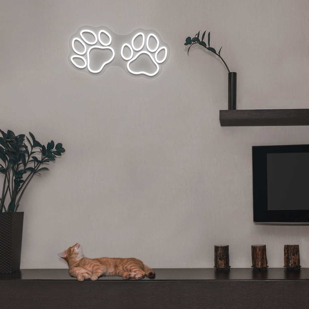 Paw Print Glow Neon Sign