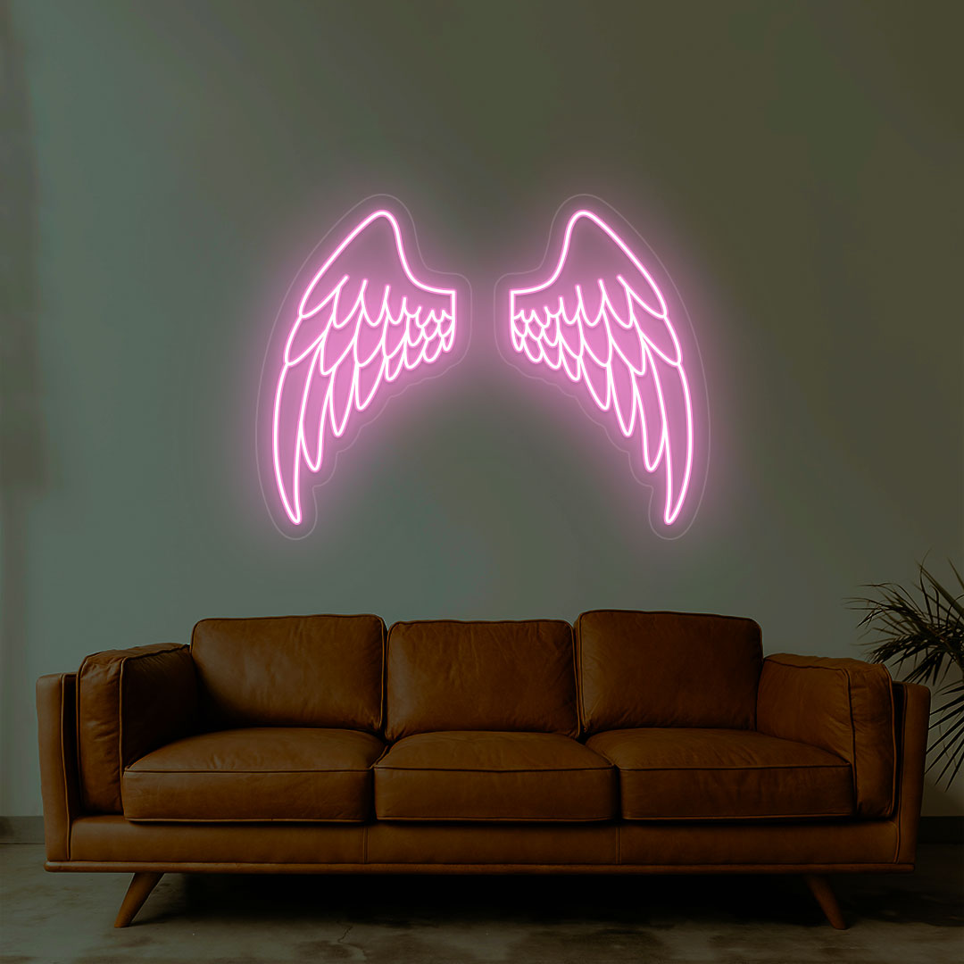 Angel Wings Neon Sign | Pink