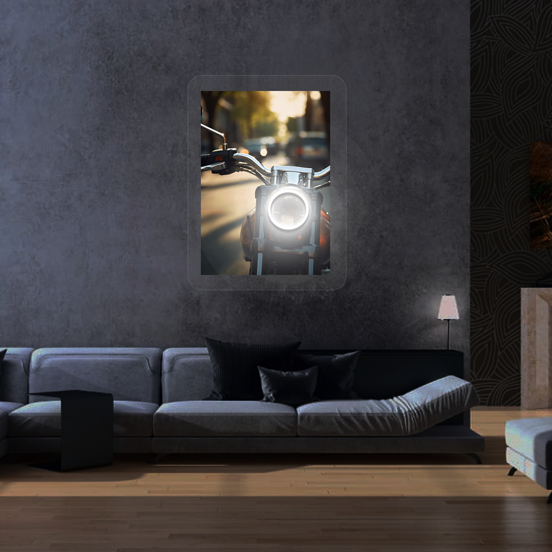 Halo Urban Moto Neon Artwork | White