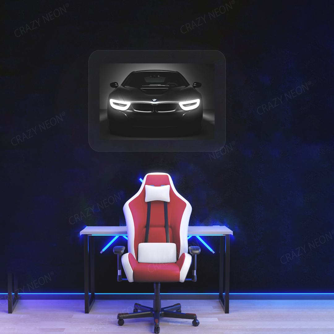 BMW i8 Neon Artwork | White