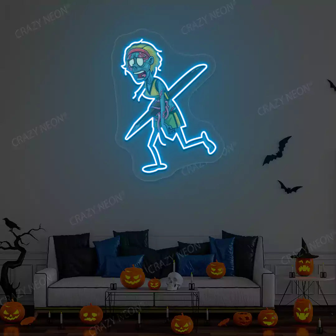 Impaled Zombie Neon Artwork | Iceblue