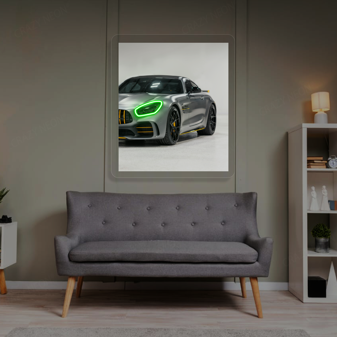 AMG GT Headlight Neon Artwork | Green