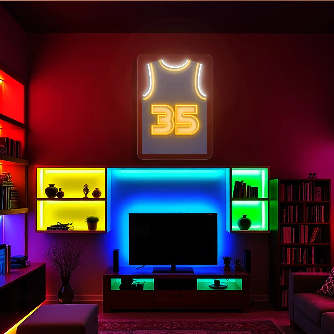 Phoneix Durant 35 Jersey Basketball Neon Artwork
