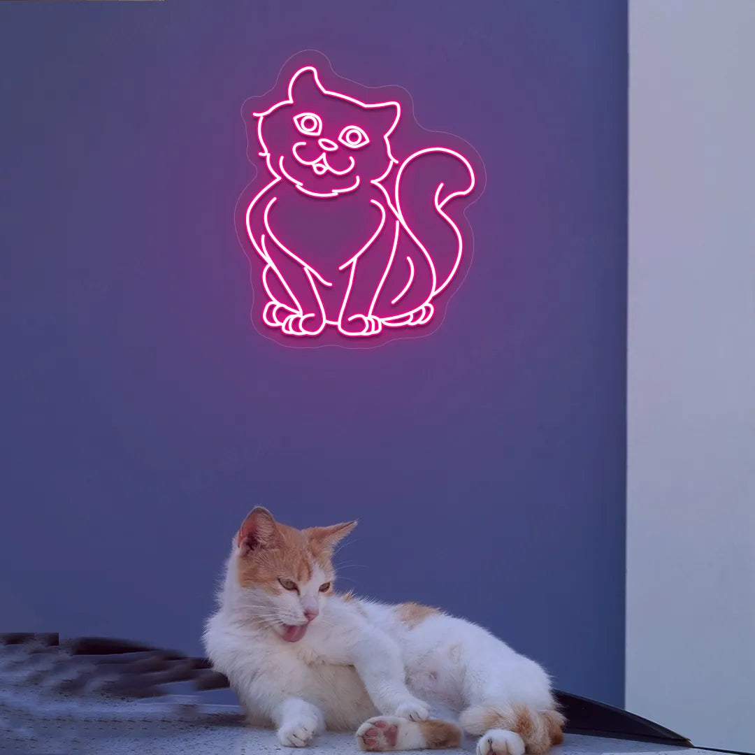 Meowster Cat Neon Sign | Pink