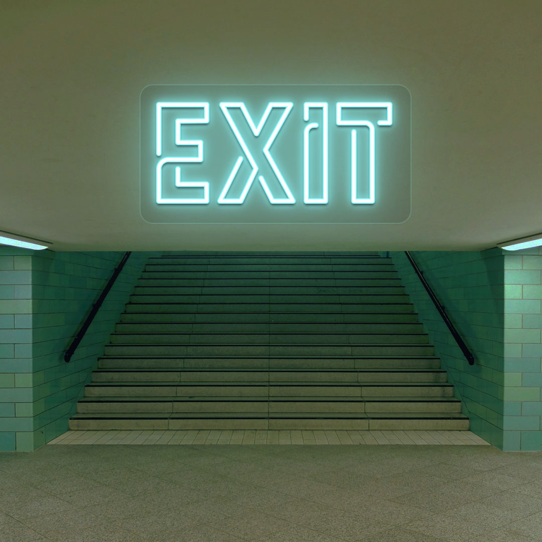 Exit Neon Sign | Iceblue