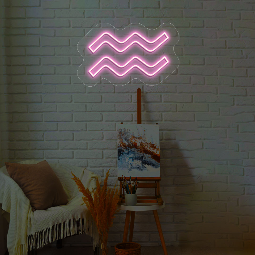 Aquarius Zodiac Neon Sign | CNUS014082 | Pink