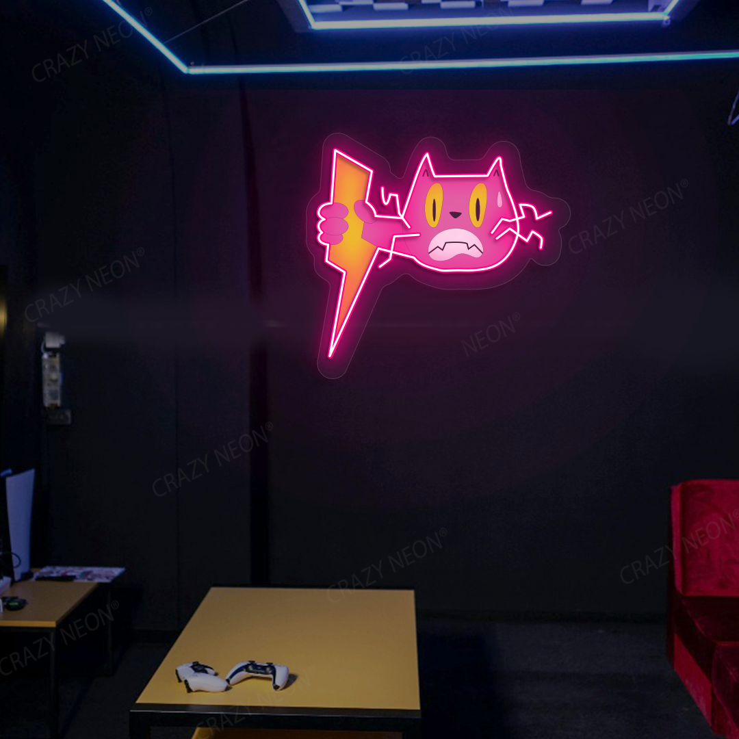 Zap Meow Neon Artwork | Pink