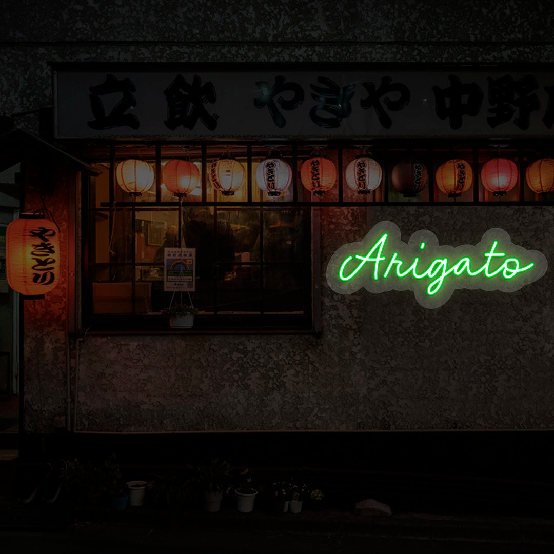 Arigato Neon Sign | green