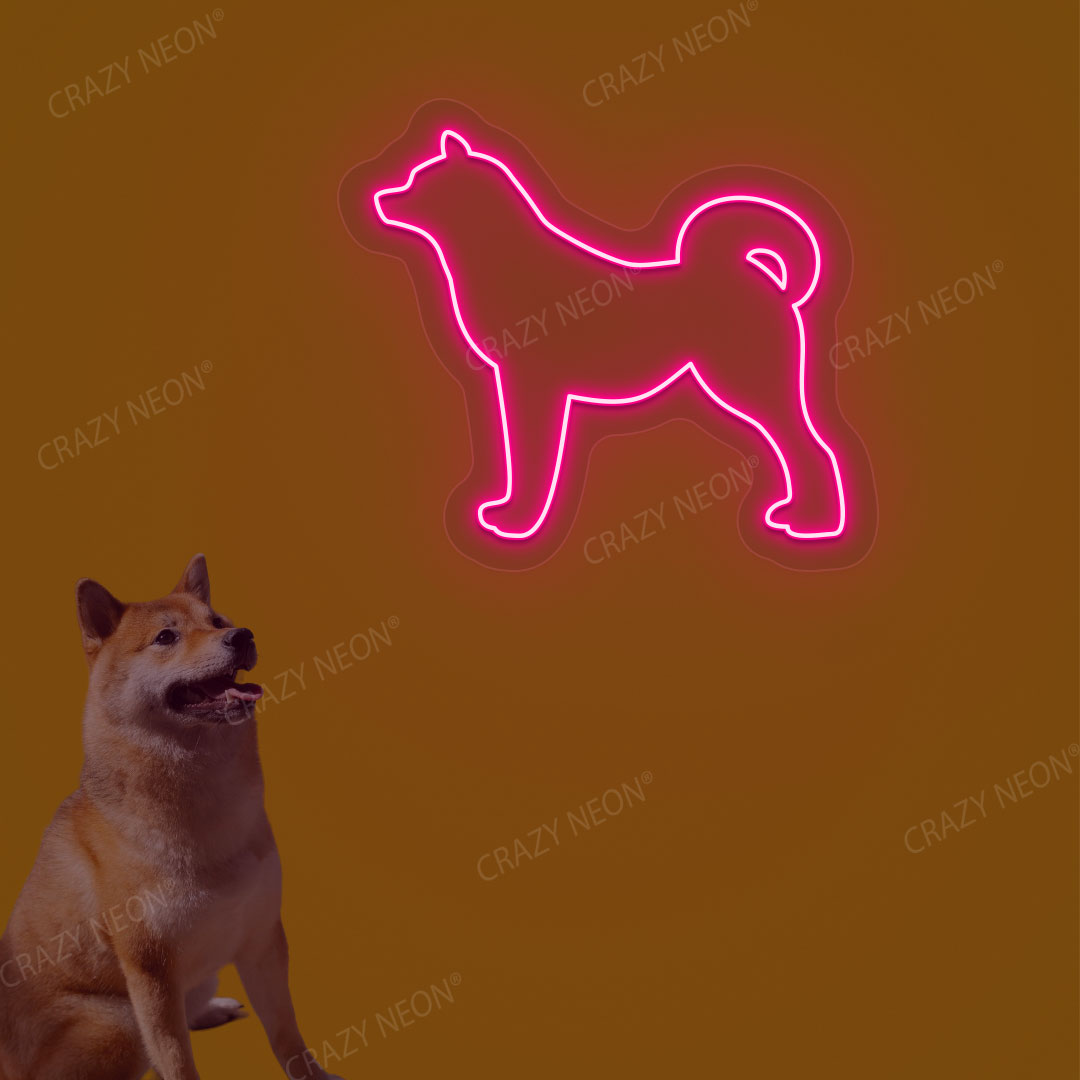 Shiba Inu Dog Neon Sign | Pink