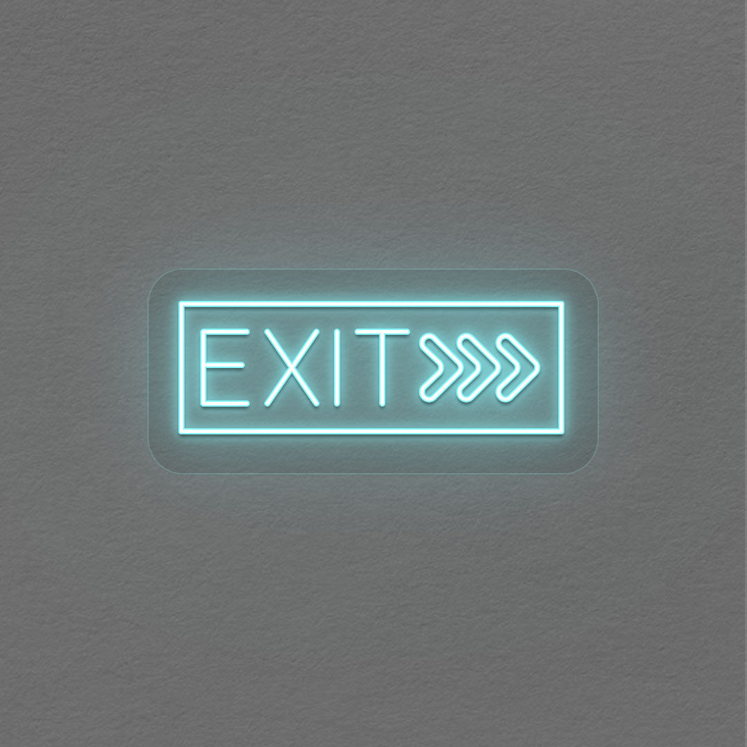 Exit With Arrow Neon Sign | Iceblue