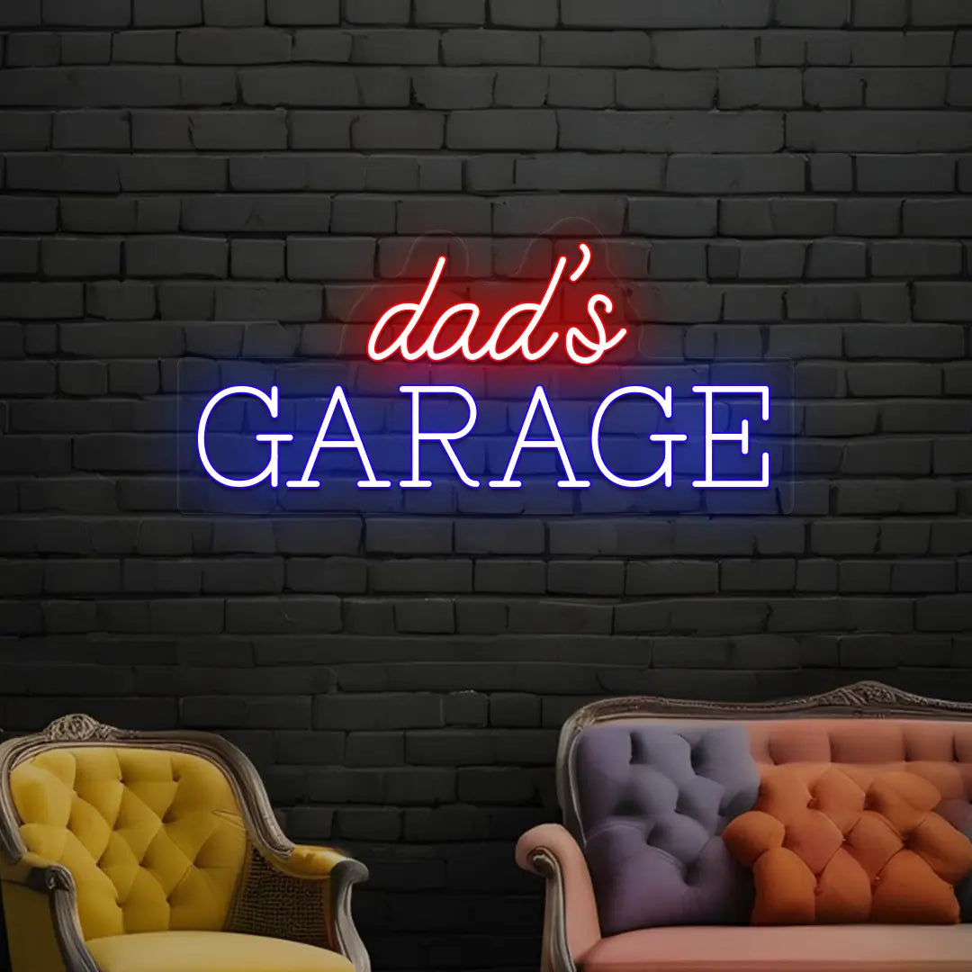 Dad's Garage Neon Sign | blue
