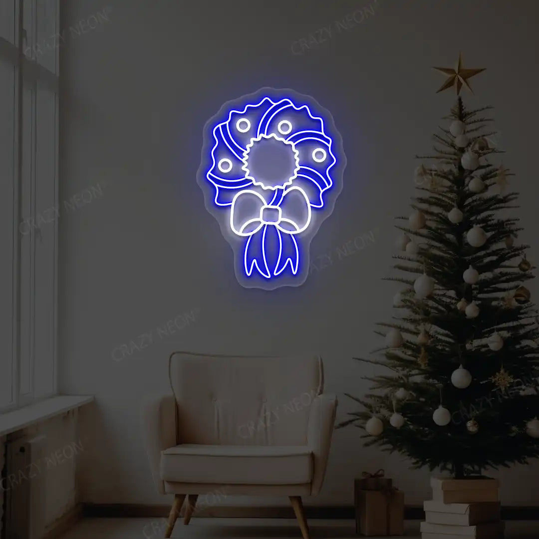 Festive Rosette Neon Sign | Blue