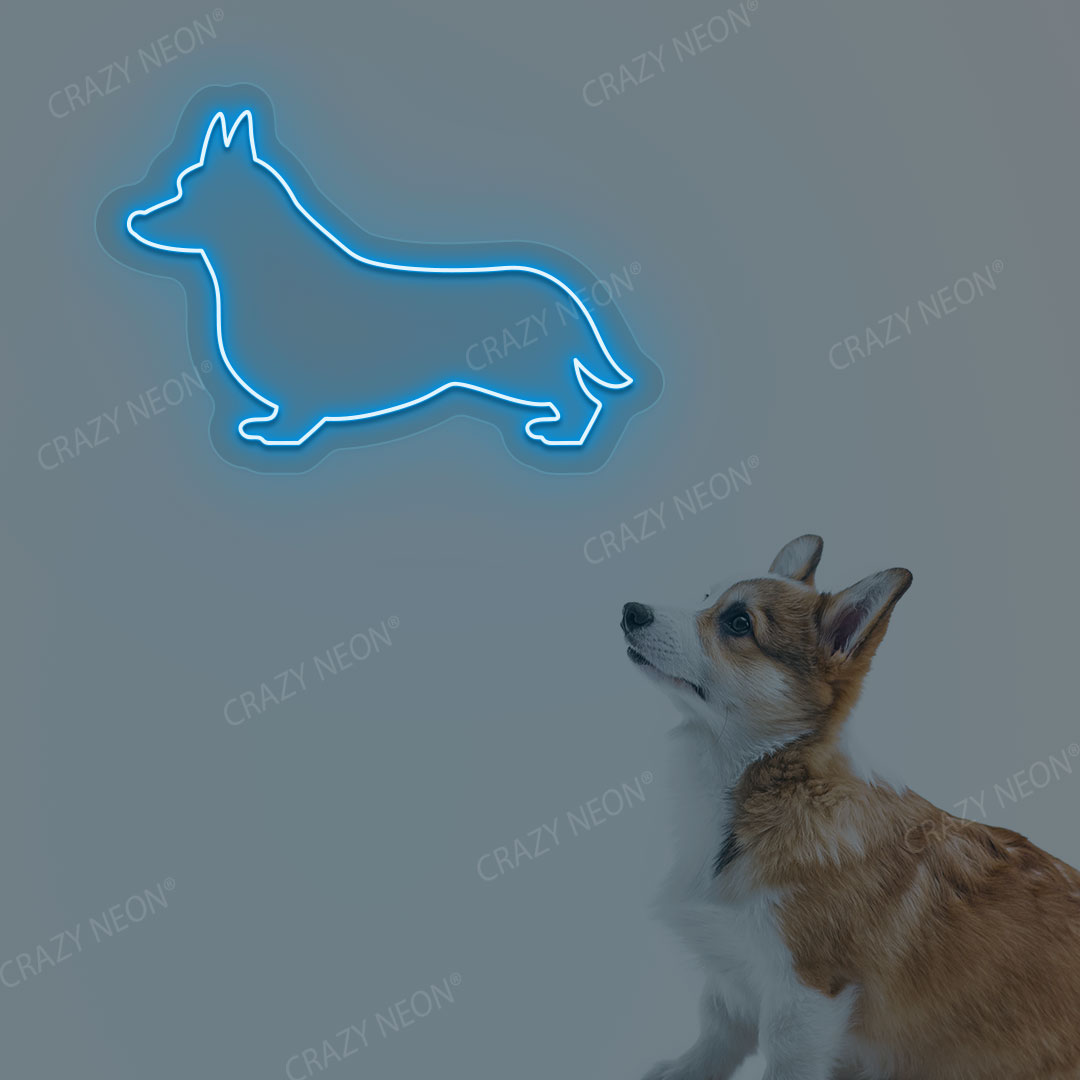Welsh Corgi Dog Neon Sign | Iceblue