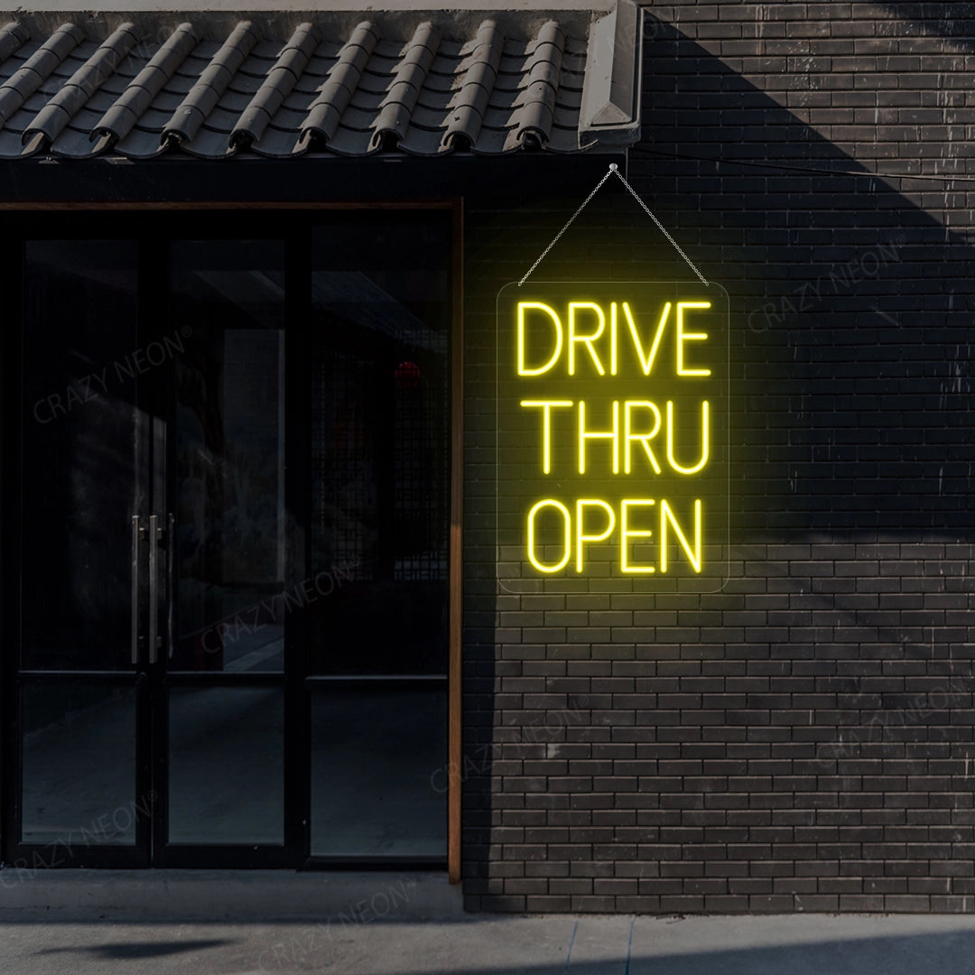 Drive Thru Open Sign | Yellow