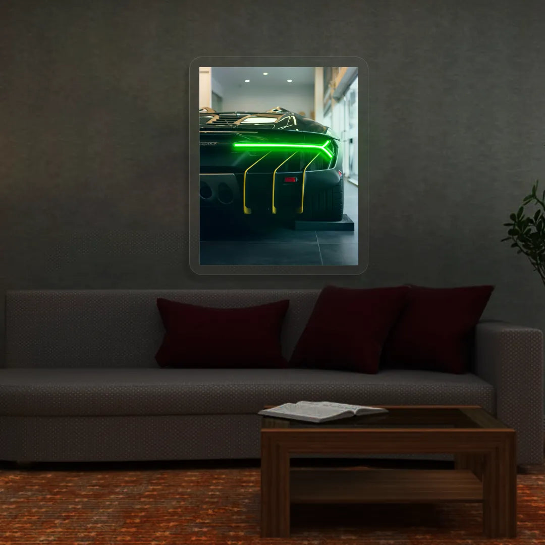 Lambo Centenario Backlight Neon Artwork | Green
