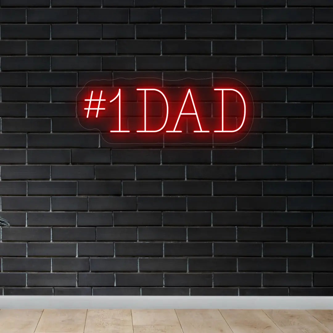 #1 DAD LED Neon Sign | Red
