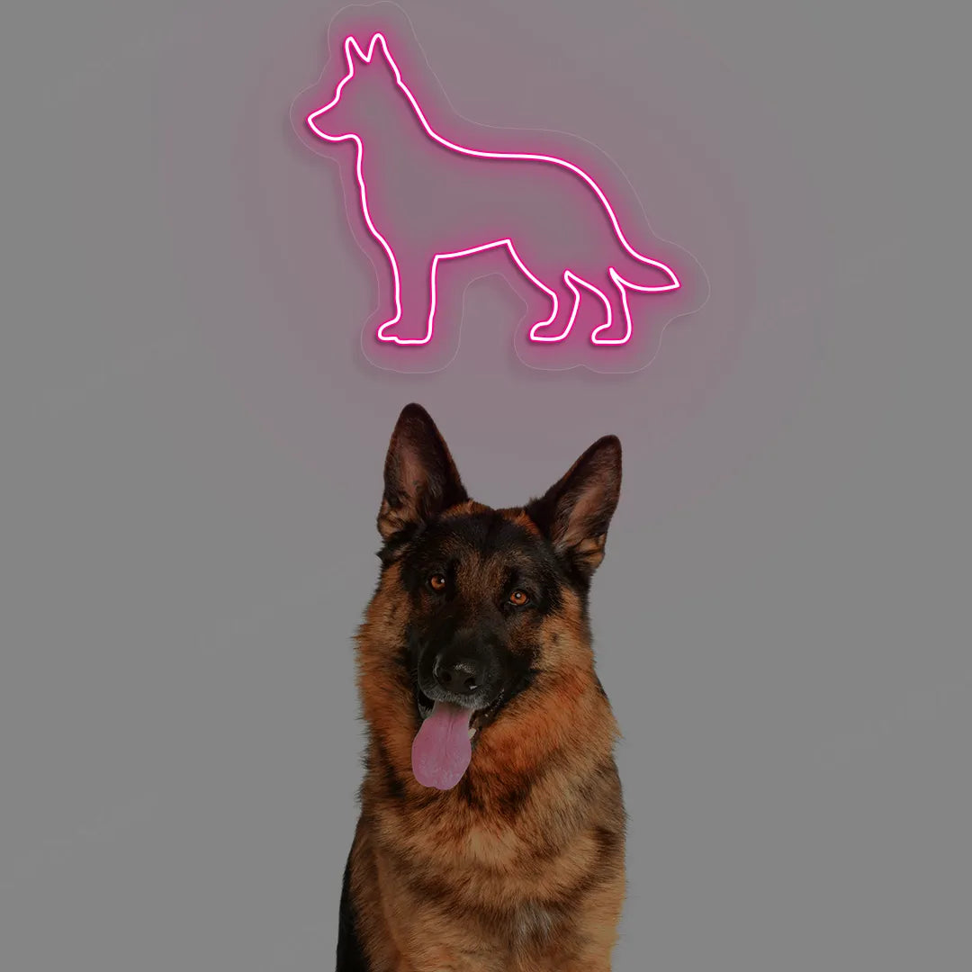 German Shepherd Neon Sign | Pink