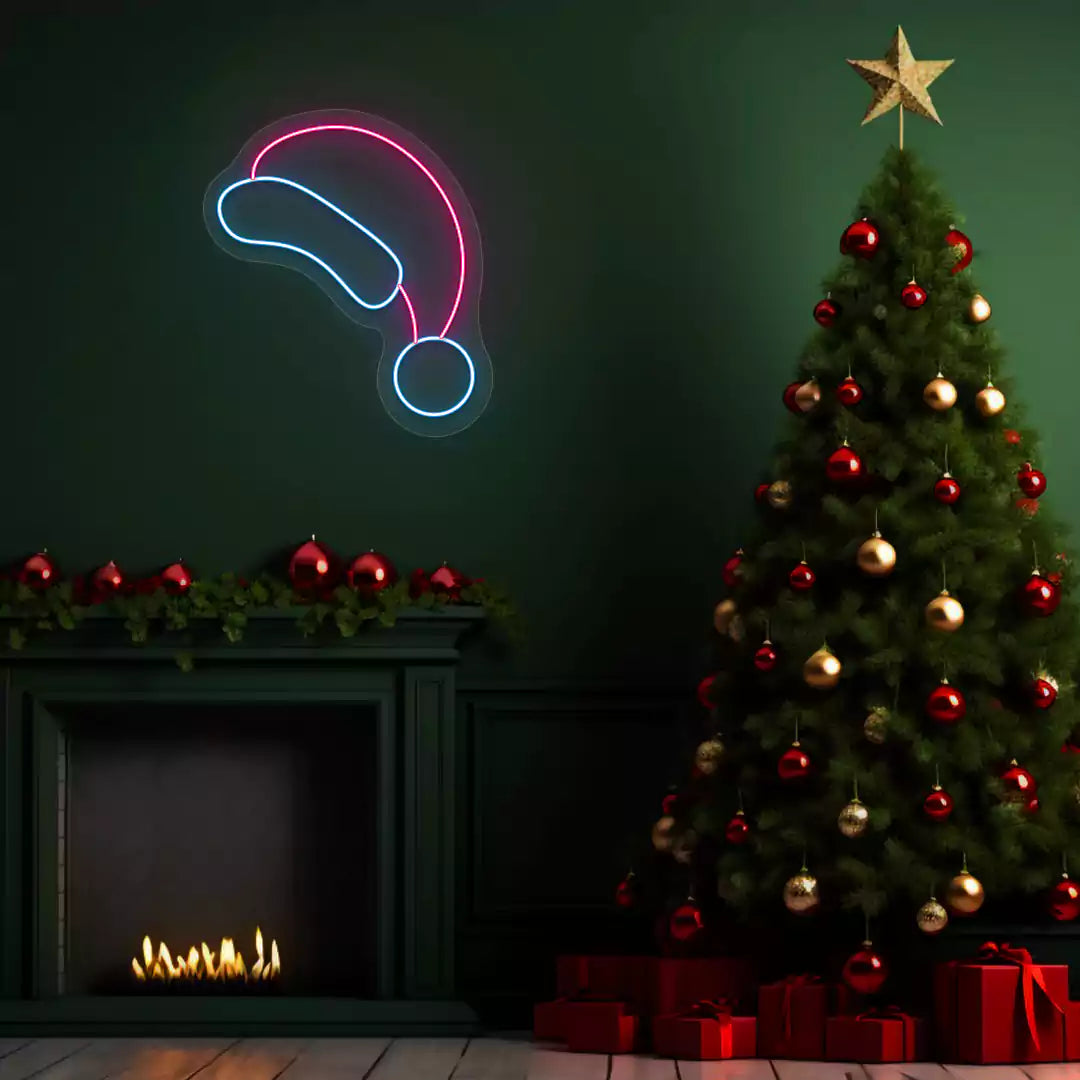 Festive Hat Neon Sign | Pink