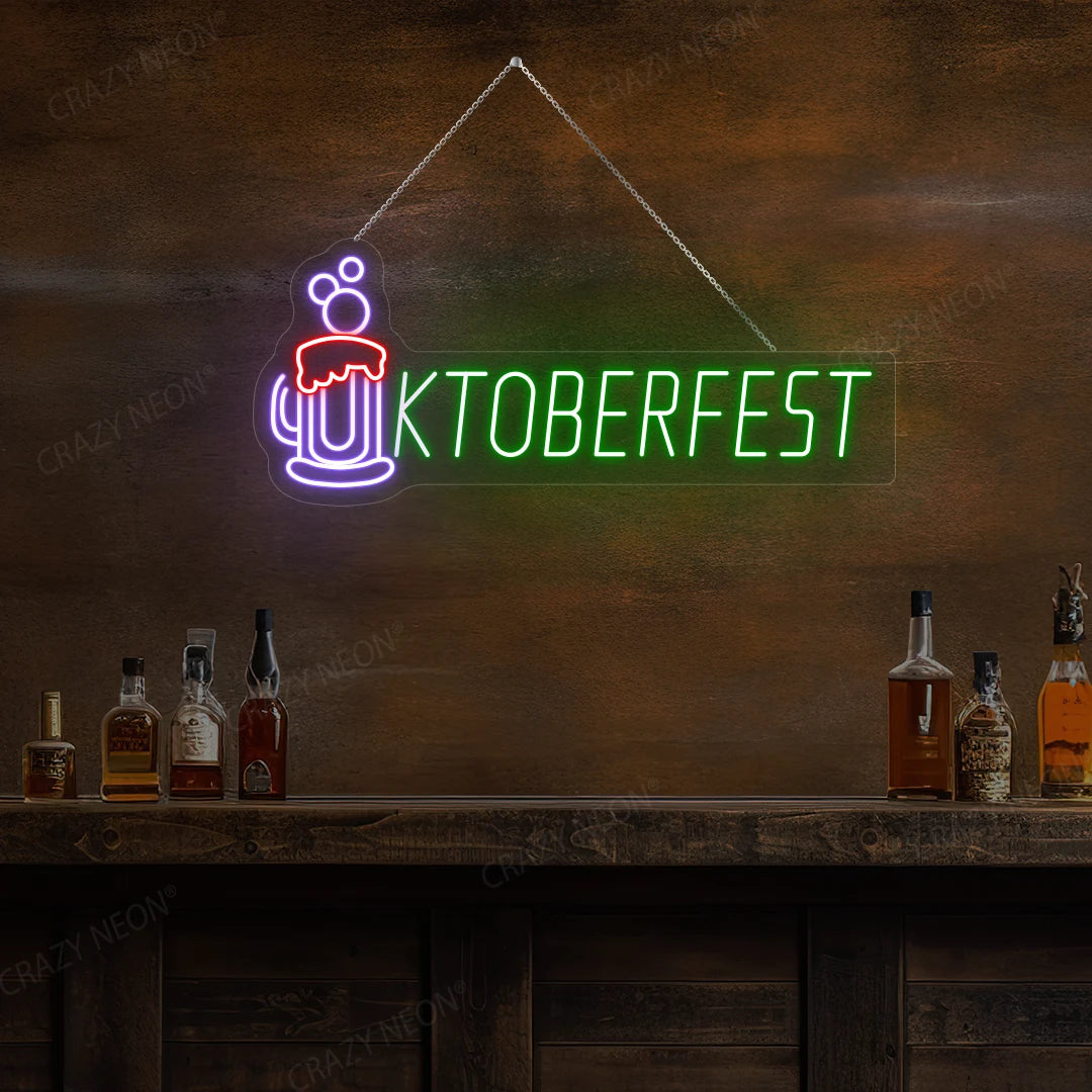 Beer Mug Oktoberfest LED Neon Sign | Green