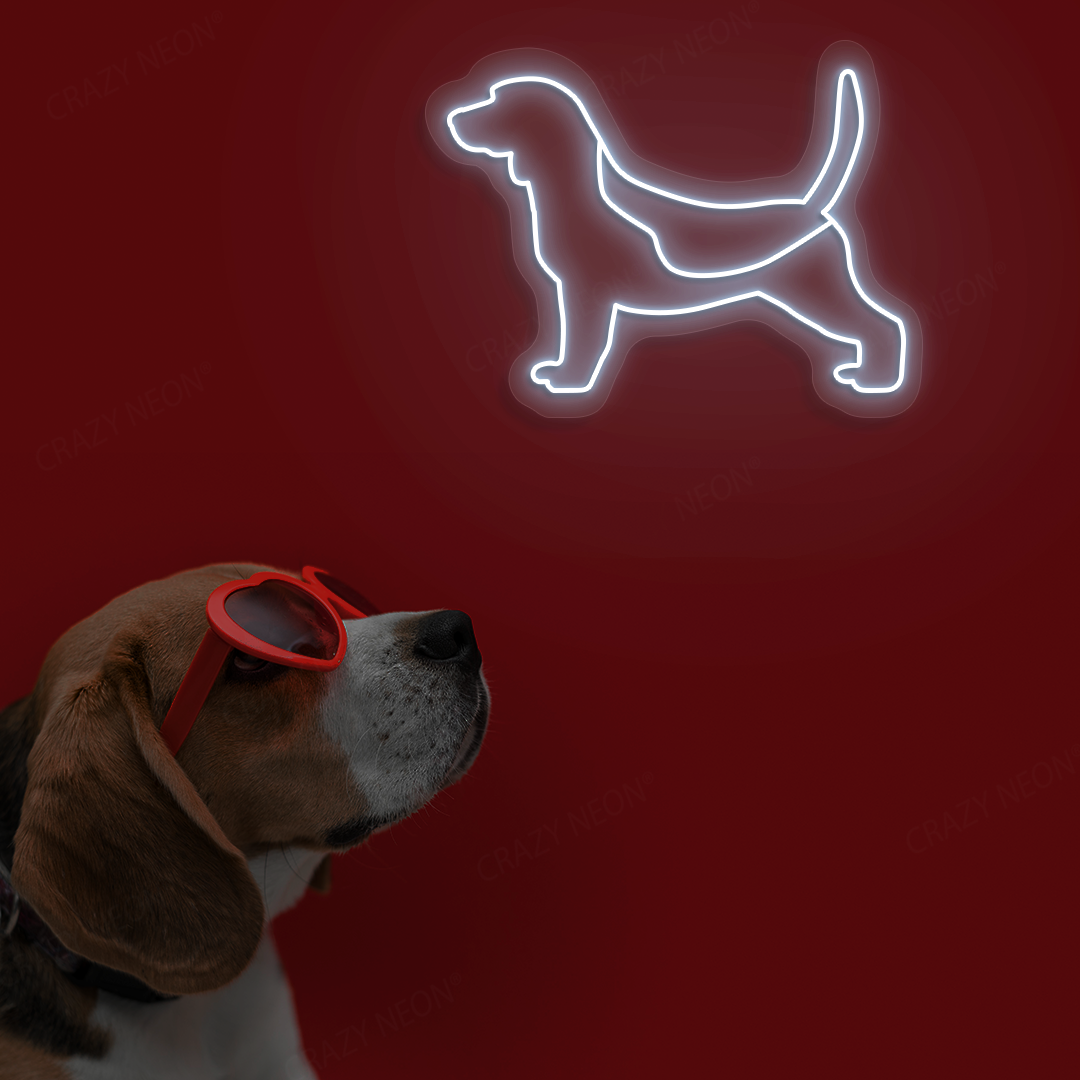 Beagle LED Neon Sign | White