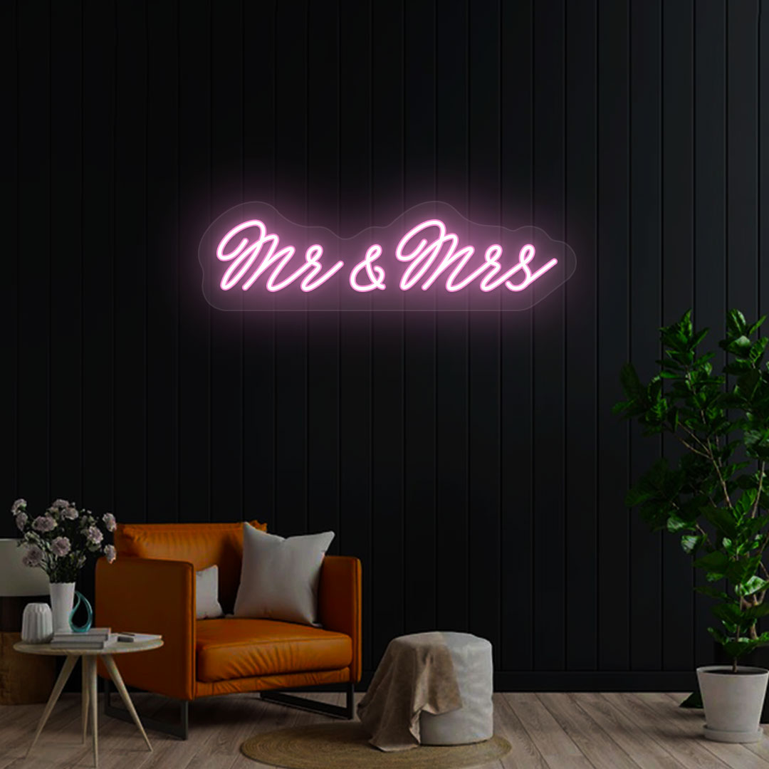 Mr & Mrs Neon Sign | Pink