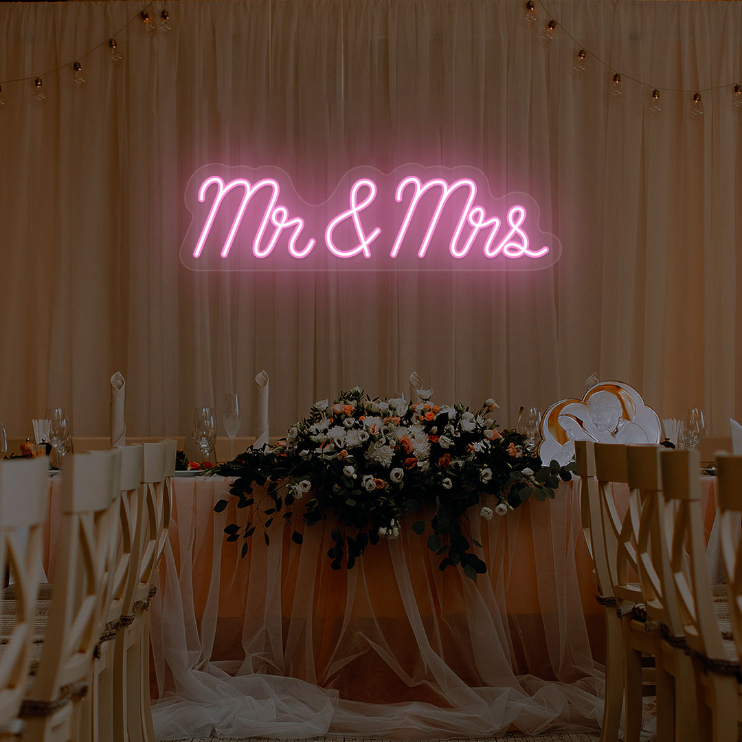 Mr & Mrs Neon Sign | Pink