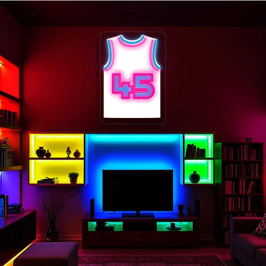 Miami Mitchell 45 Jersey Basketball Neon Artwork
