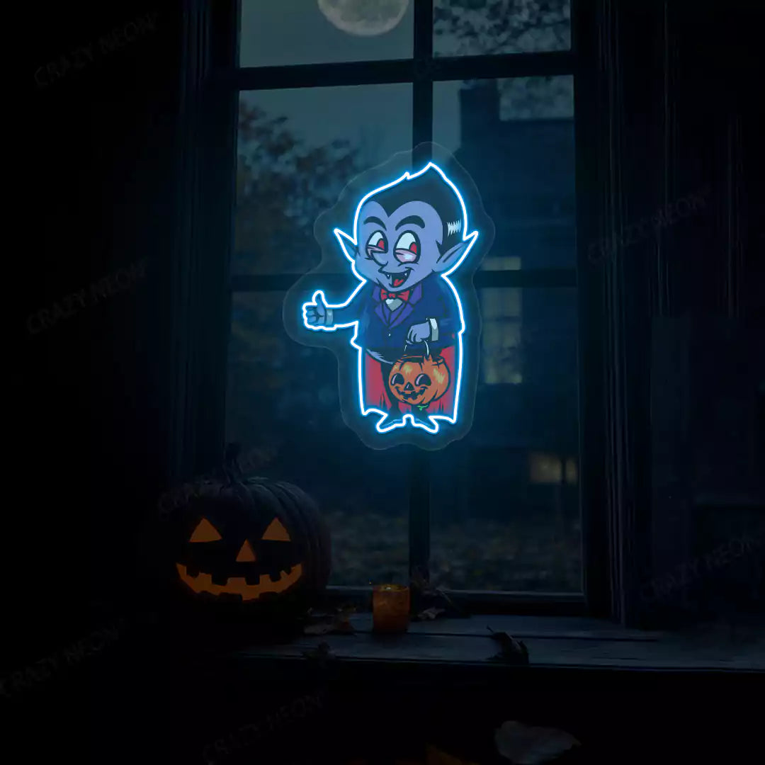 Trick-or-Treat Vampire Neon Artwork | Iceblue