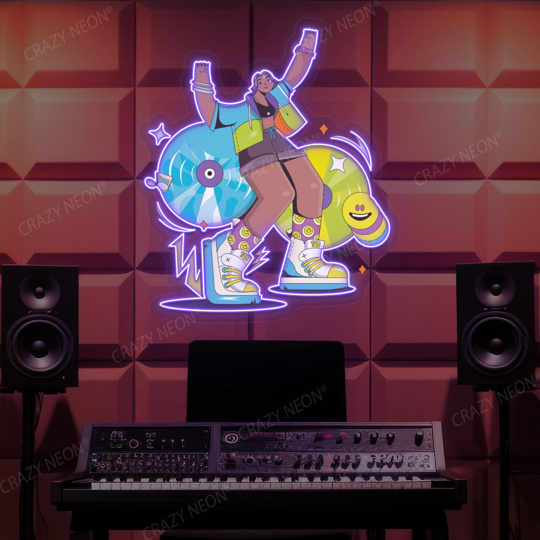 Rave Vibes Neon Artwork | Purple