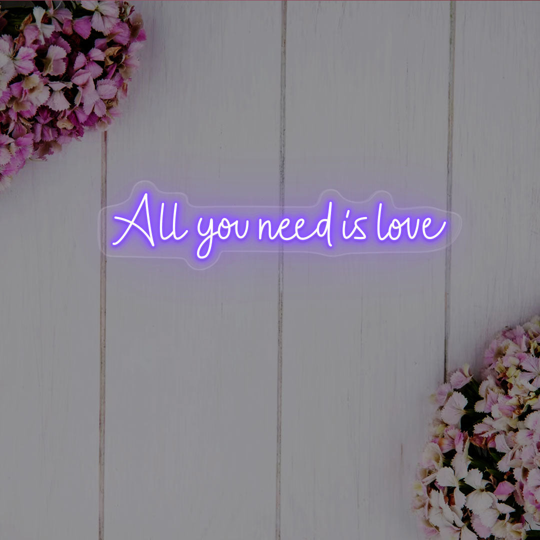All You Need Is Love Neon Sign | Purple