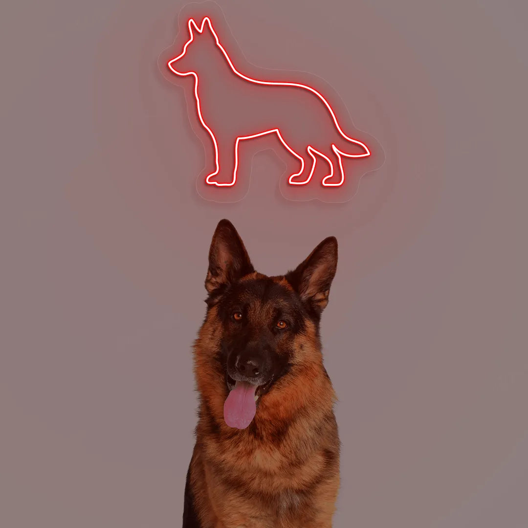 German Shepherd Neon Sign | Red