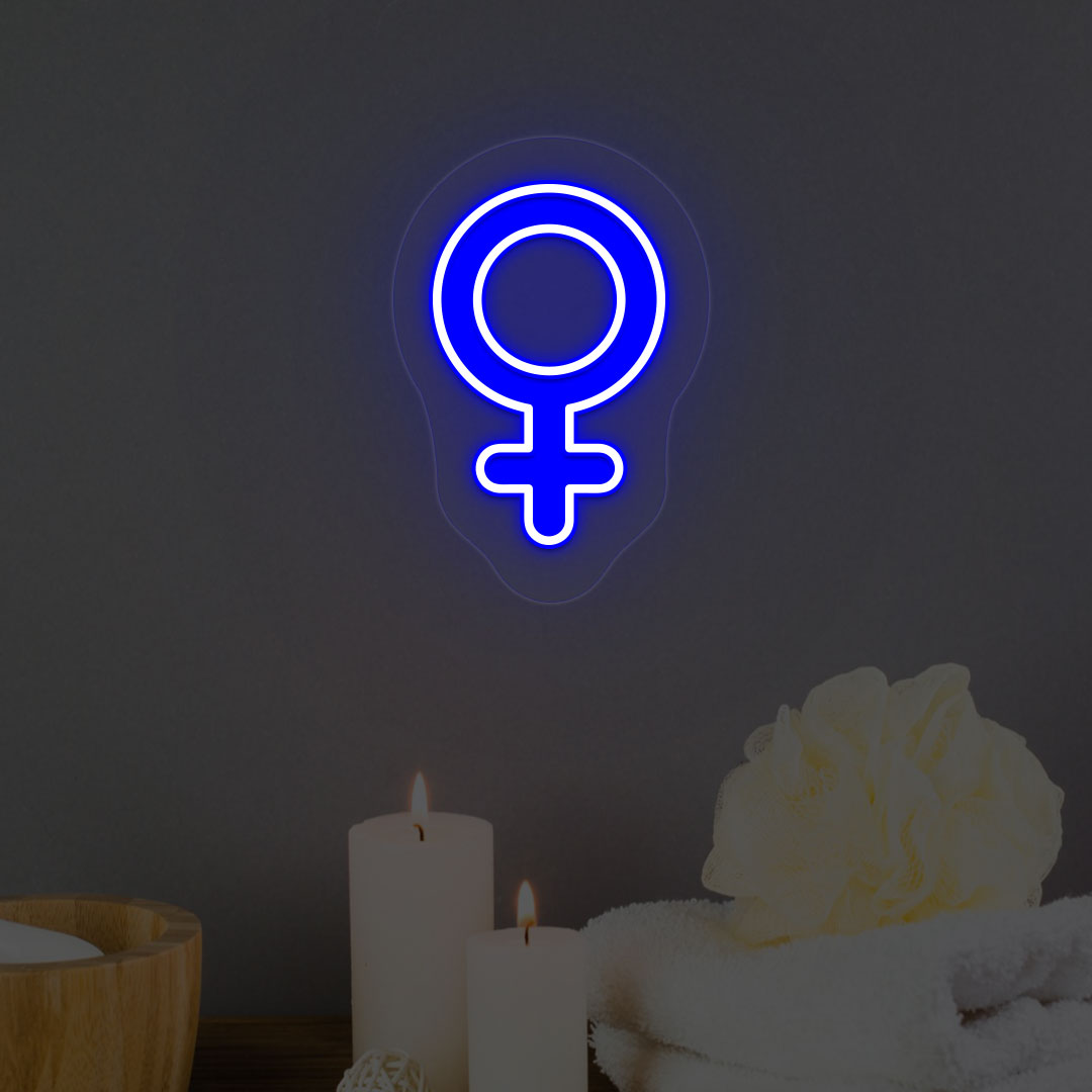 Women Neon Artwork | Blue