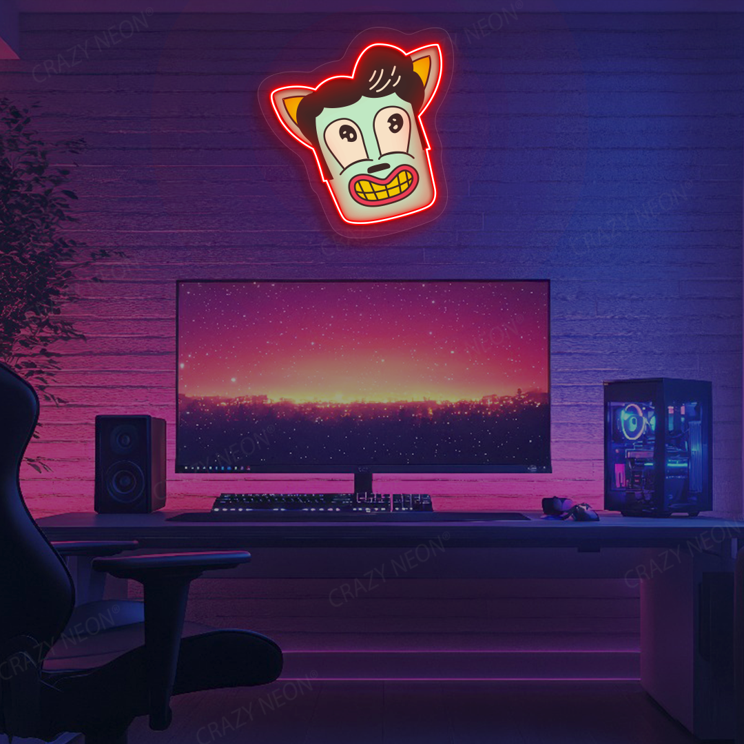 Wild Grin Neon Artwork | Red