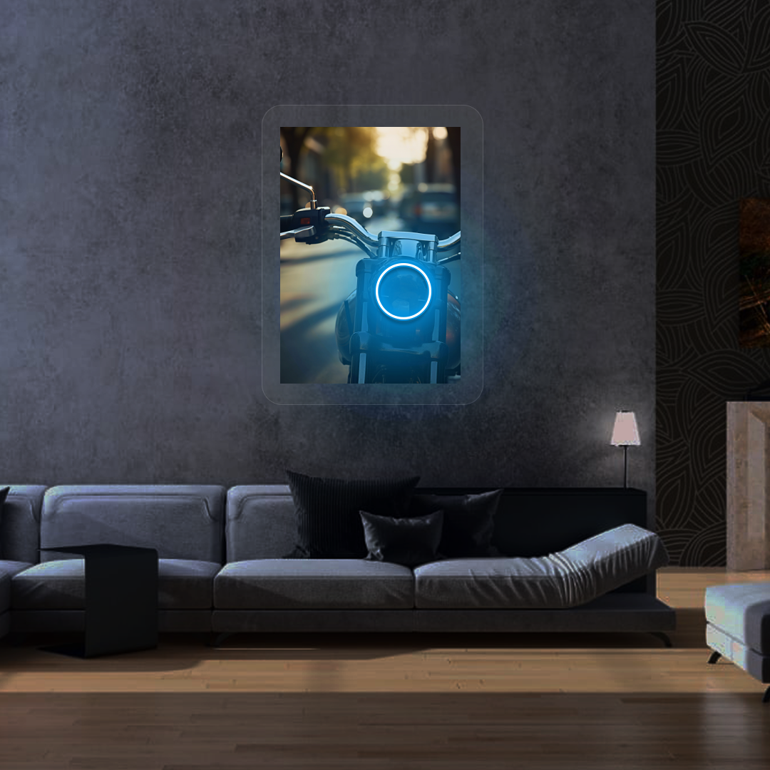 Halo Urban Moto Neon Artwork | Iceblue