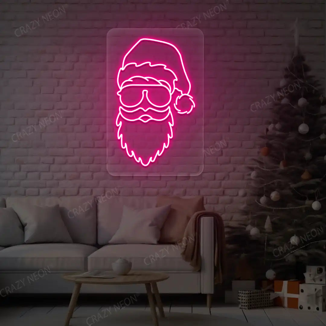 Cool Santa Neon Sign | Pink