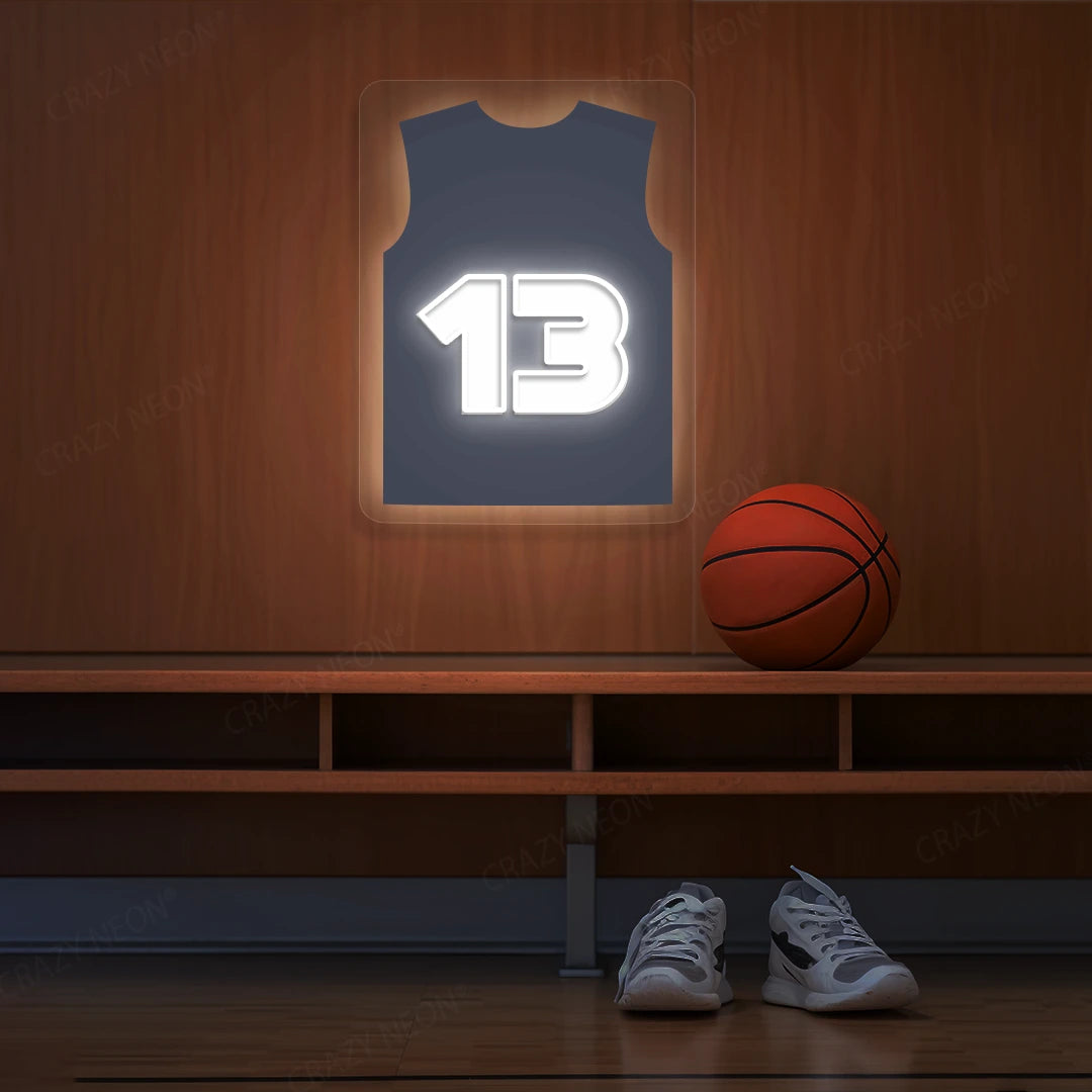 Washington Poole 13 Jersey Basketball Neon Artwork