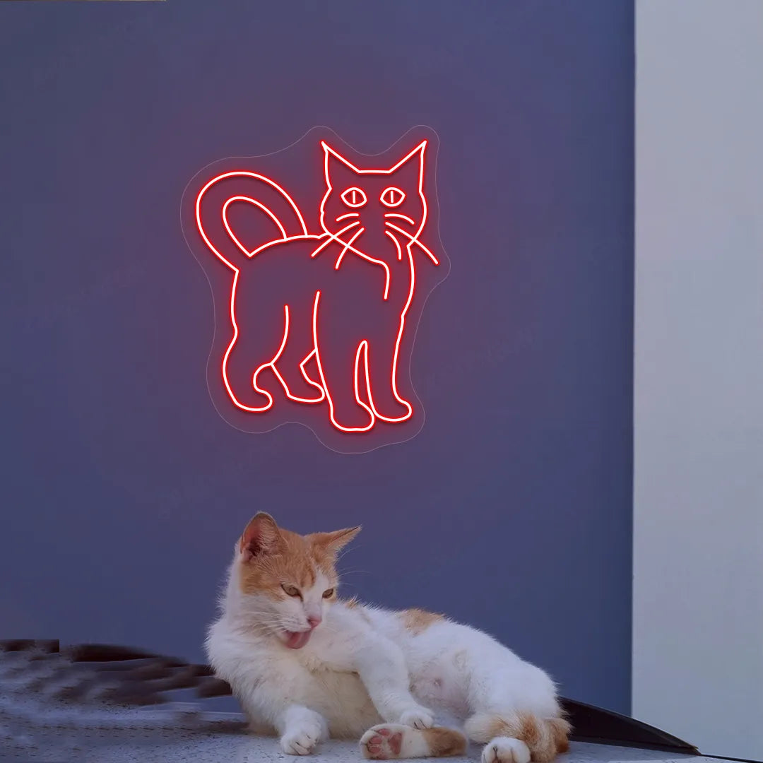 Cat Neon Sign | Red