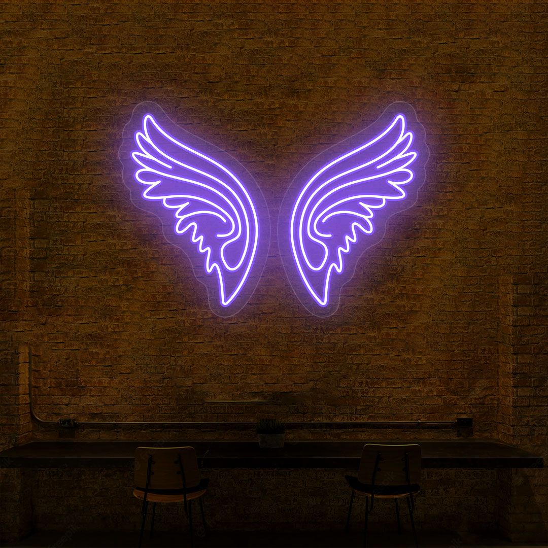 Angel Wings Neon Sign | Purple