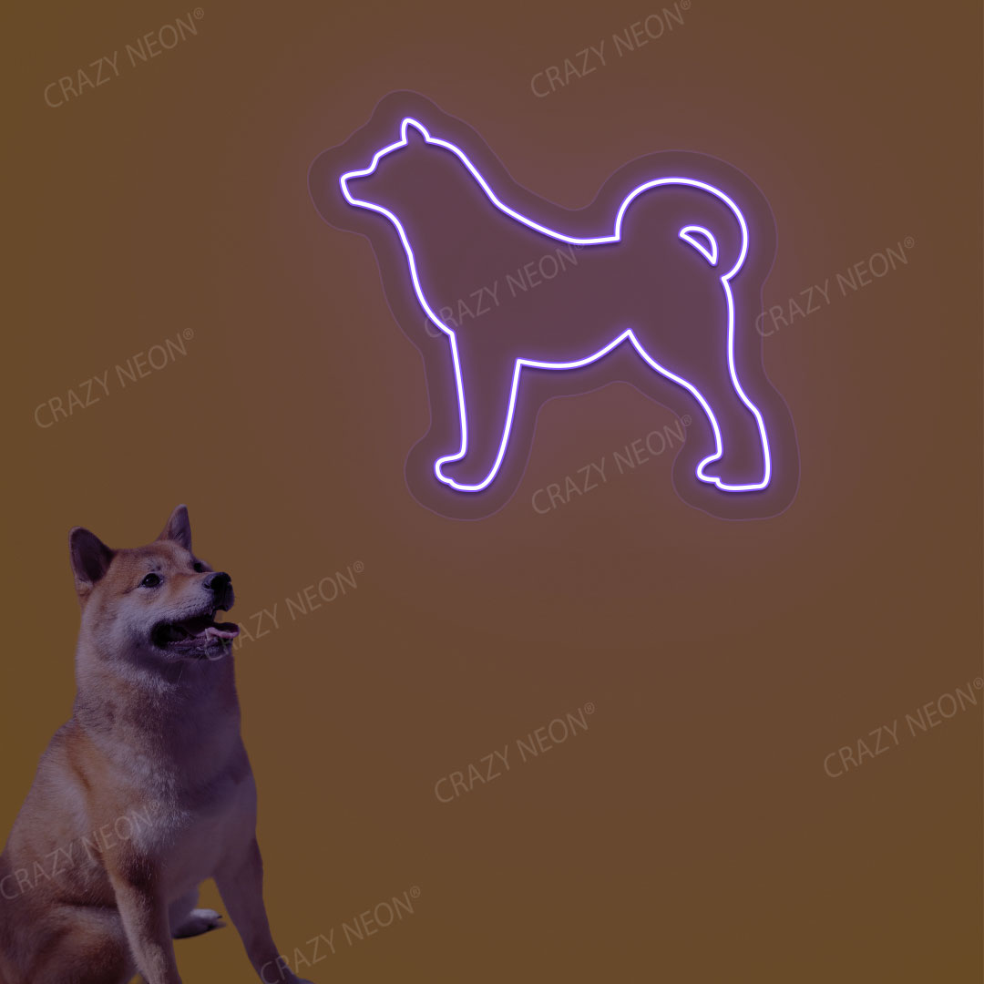 Shiba Inu Dog Neon Sign | Purple
