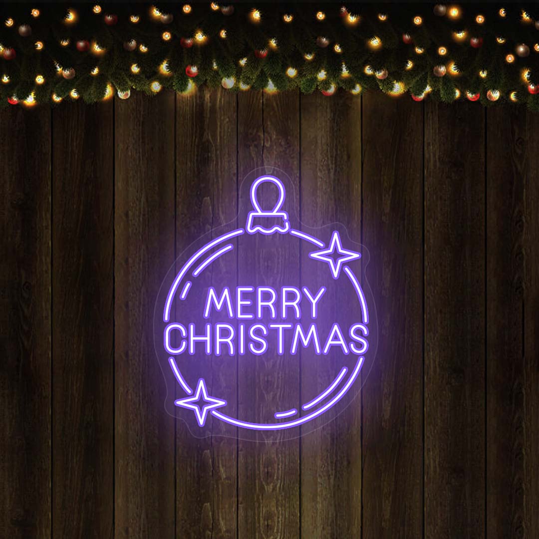 Merry Christmas Neon Sign | Purple